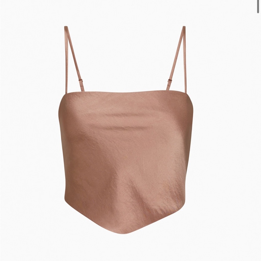 Aritzia satin scarf blouse